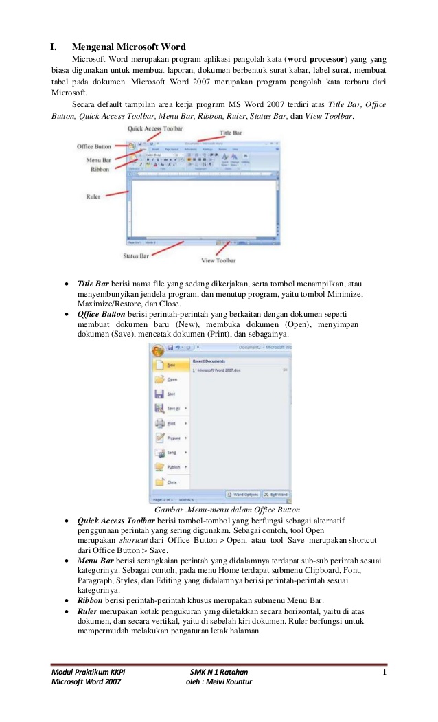 Modul Microsoft Word 2007 Ppt